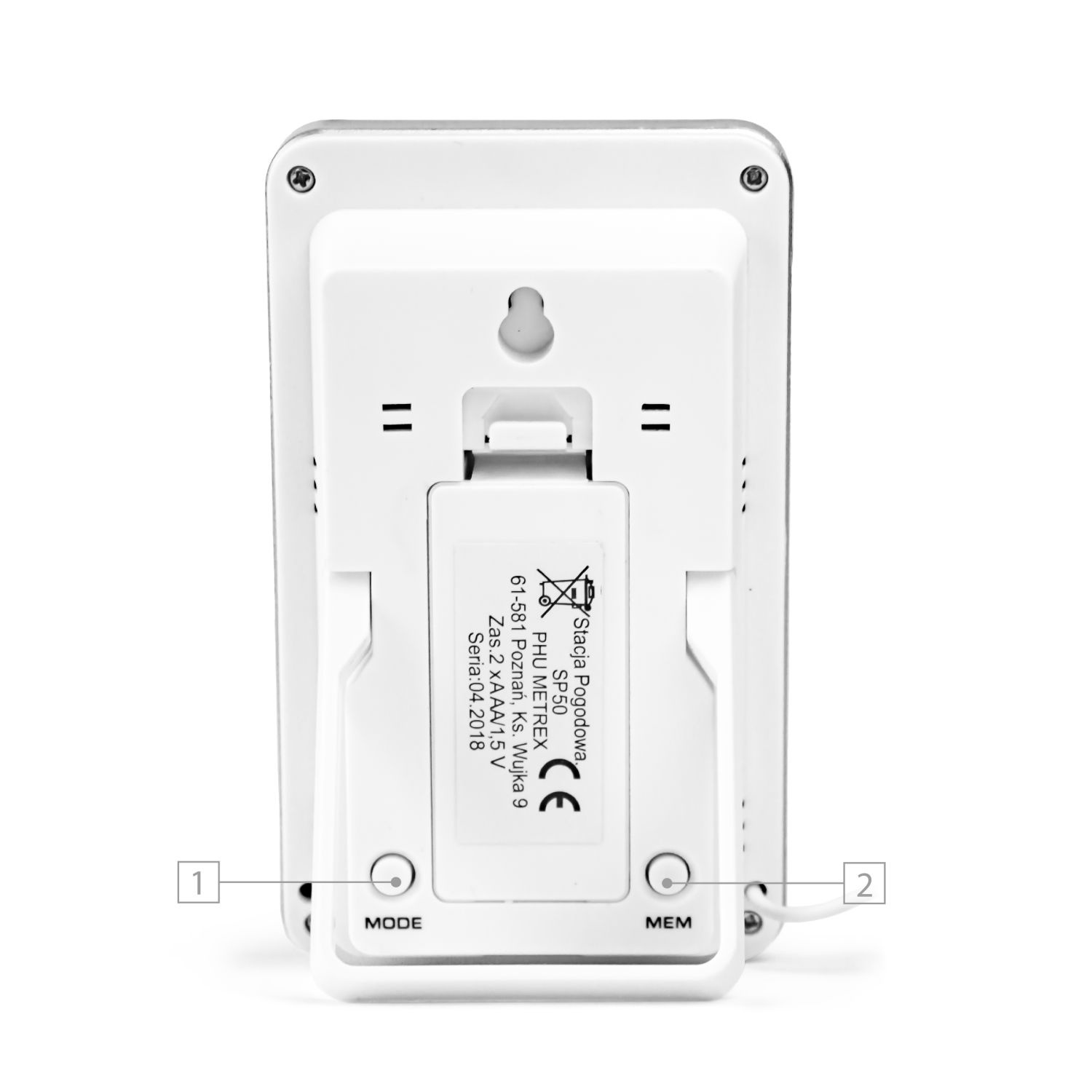 METEO Weerstation SP50 wit - Meet binnen- en buitentemperatuur