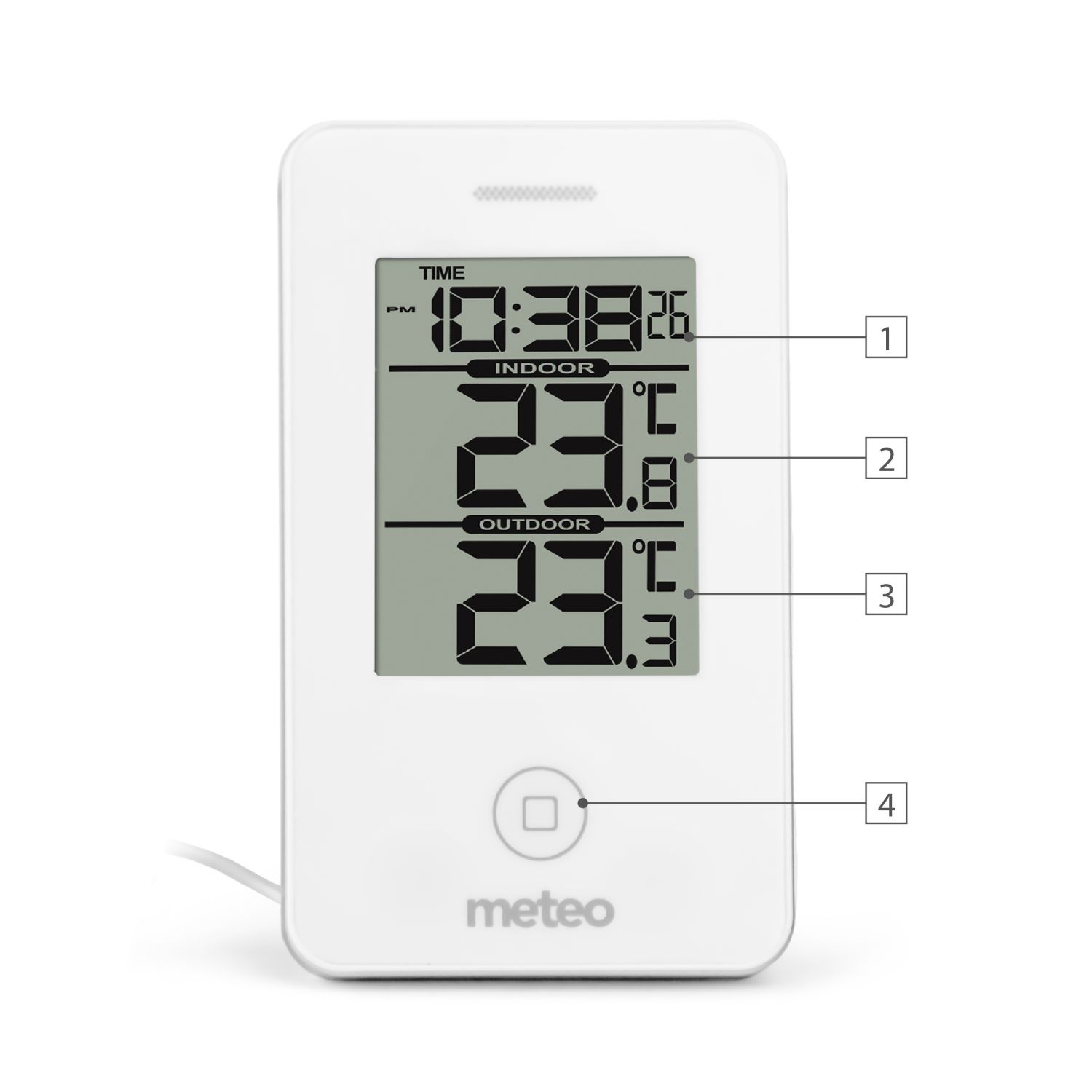 METEO Weerstation SP50 wit - Meet binnen- en buitentemperatuur