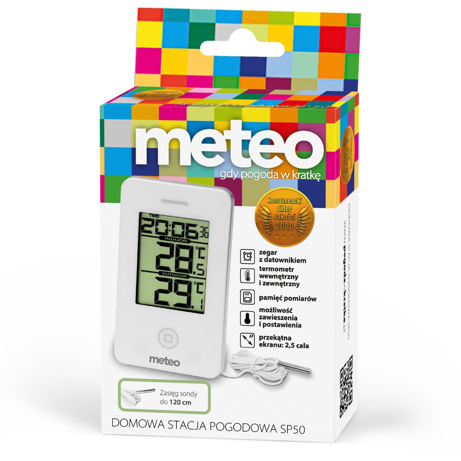 METEO Weerstation SP50 wit - Meet binnen- en buitentemperatuur