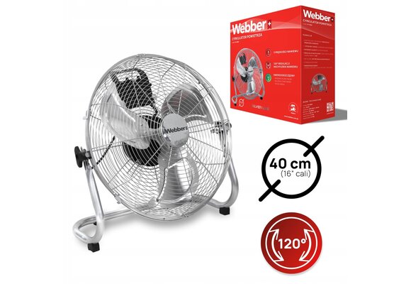 Webber FF400A Vloerventilator - Krachtige 80W Luchtcirculator 40cm