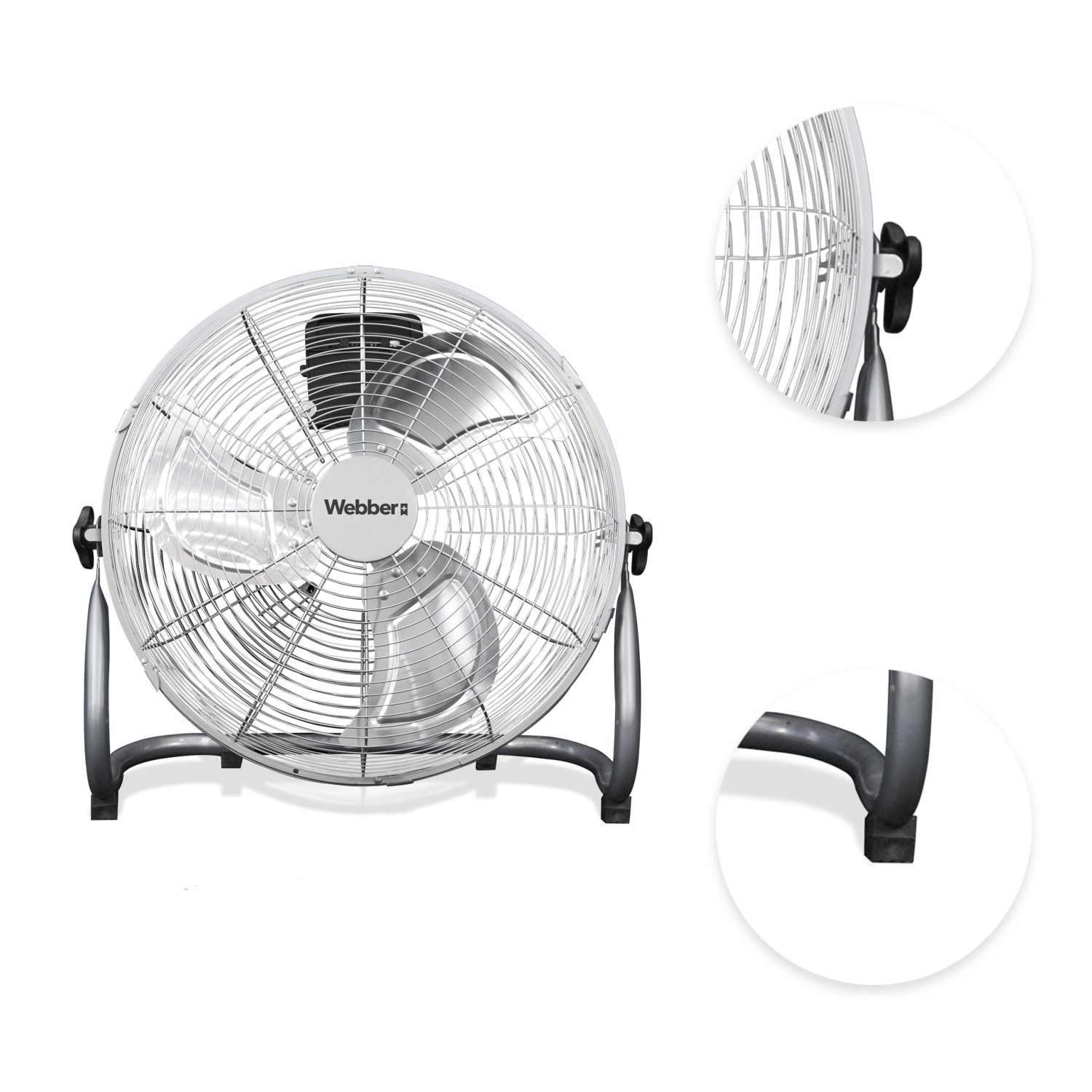 Webber FF400A Vloerventilator - Krachtige 80W Luchtcirculator 40cm