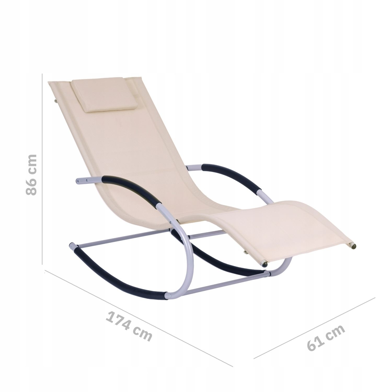 GARDENSELECT Schommelligbed Beige - Ergonomisch met schommelfunctie