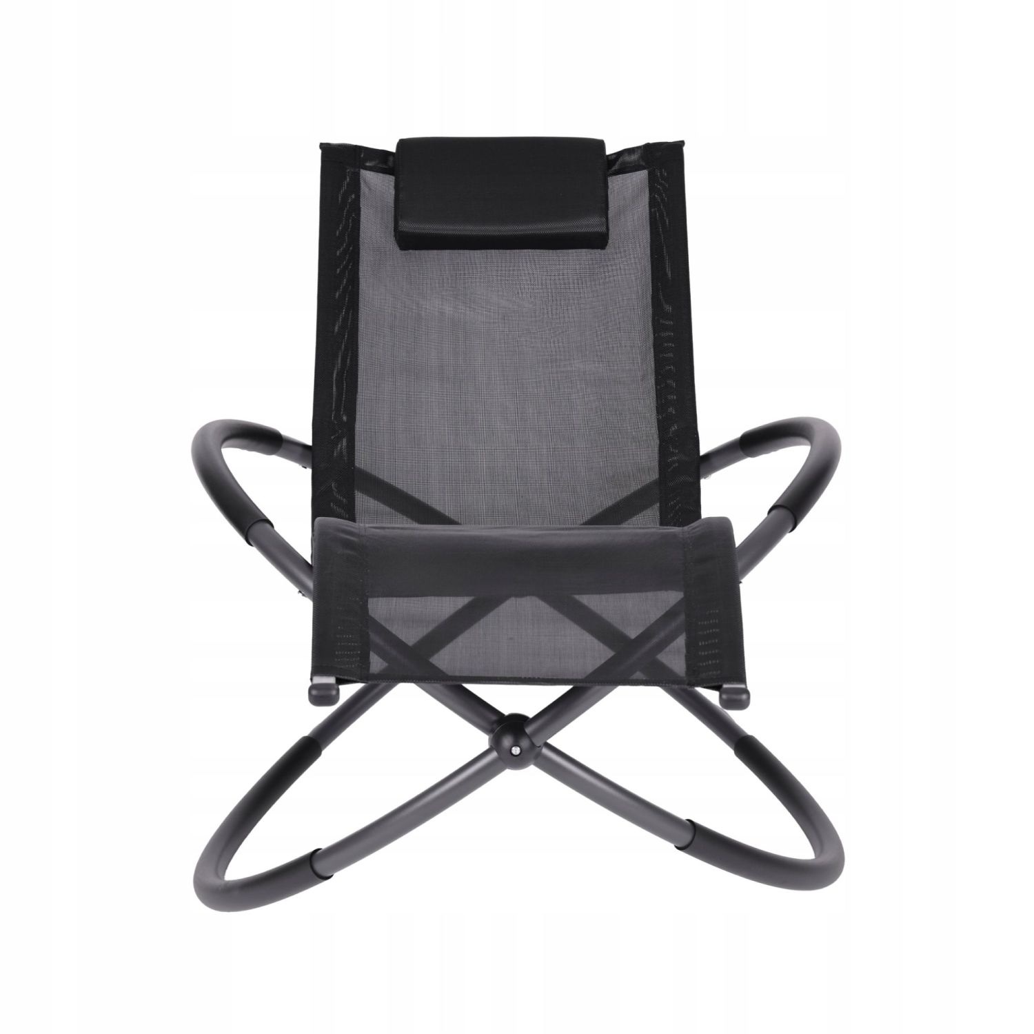 GARDENSELECT Tuinligstoel GANDIA - Ergonomische schommelstoel zwart