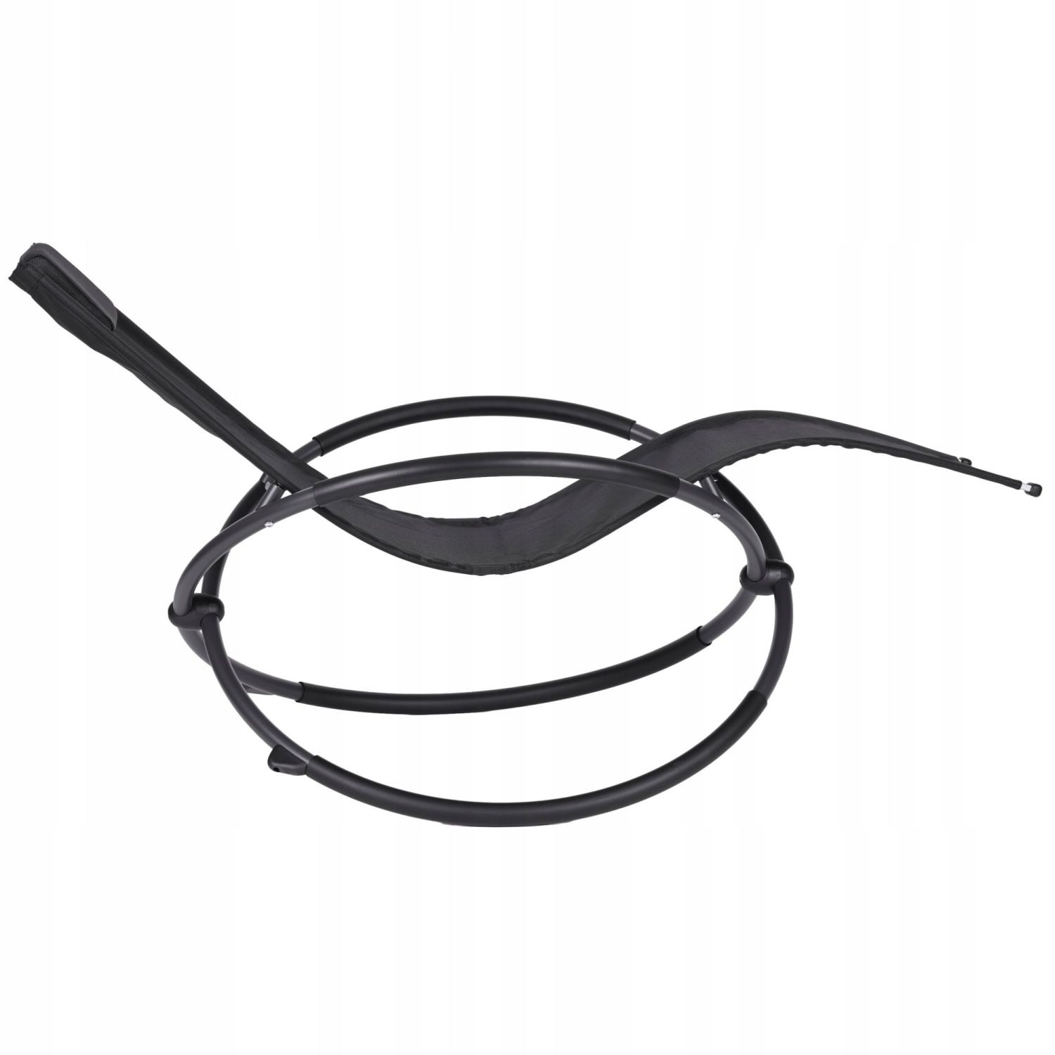 GARDENSELECT Tuinligstoel GANDIA - Ergonomische schommelstoel zwart