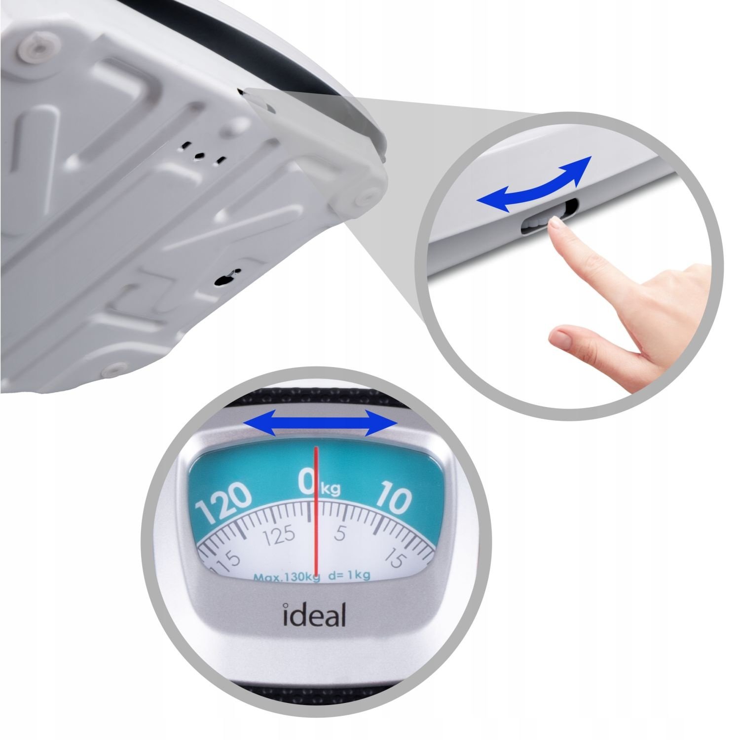 IDEAL Mechanische Badkamerweegschaal IZ9202 - Werkt zonder batterijen