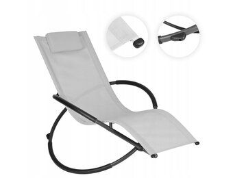 GARDENSELECT Tuin Ligstoel GANDIA - Grijs met Schommelfunctie