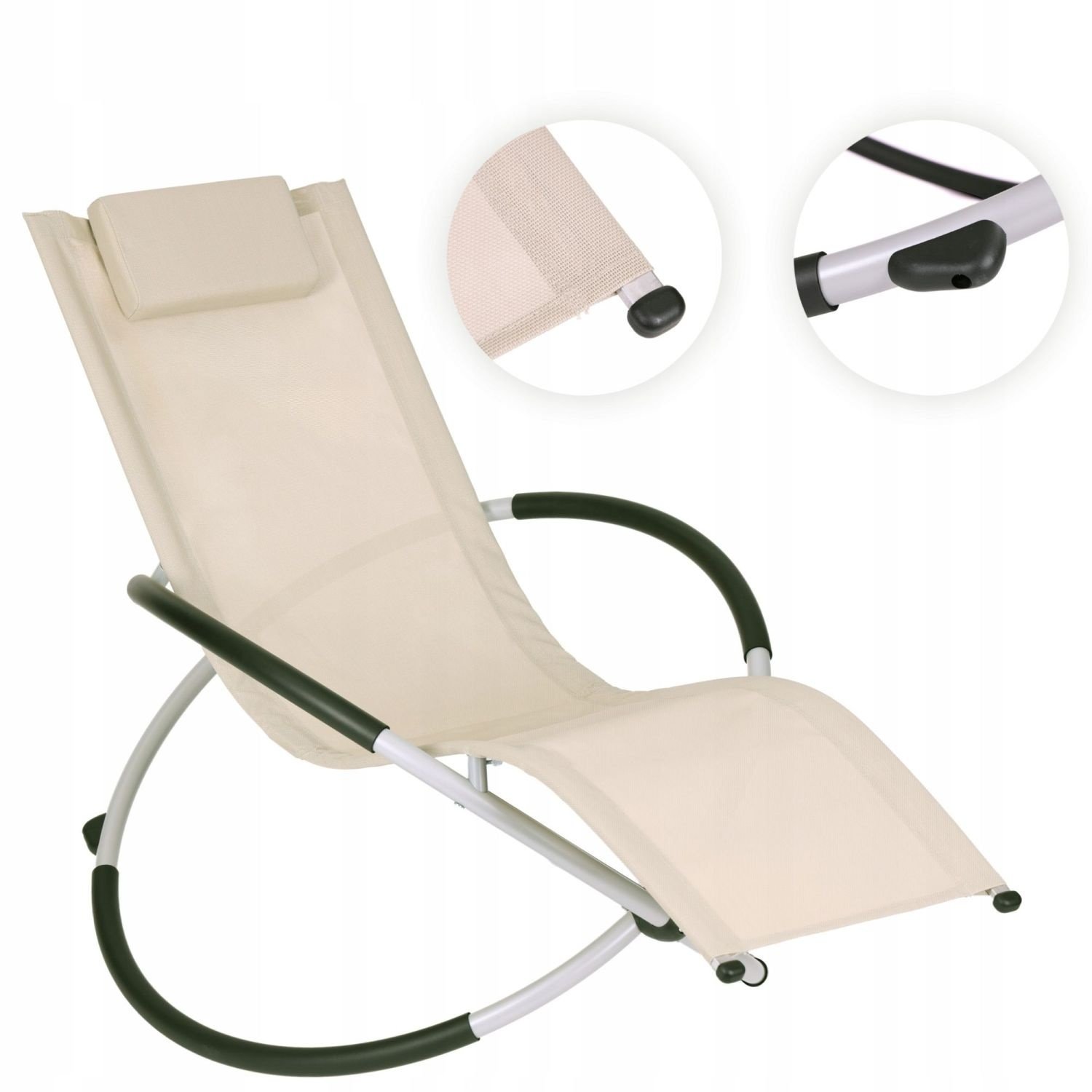 GARDENSELECT Tuinligstoel GANDIA - Grijs met schommelfunctie