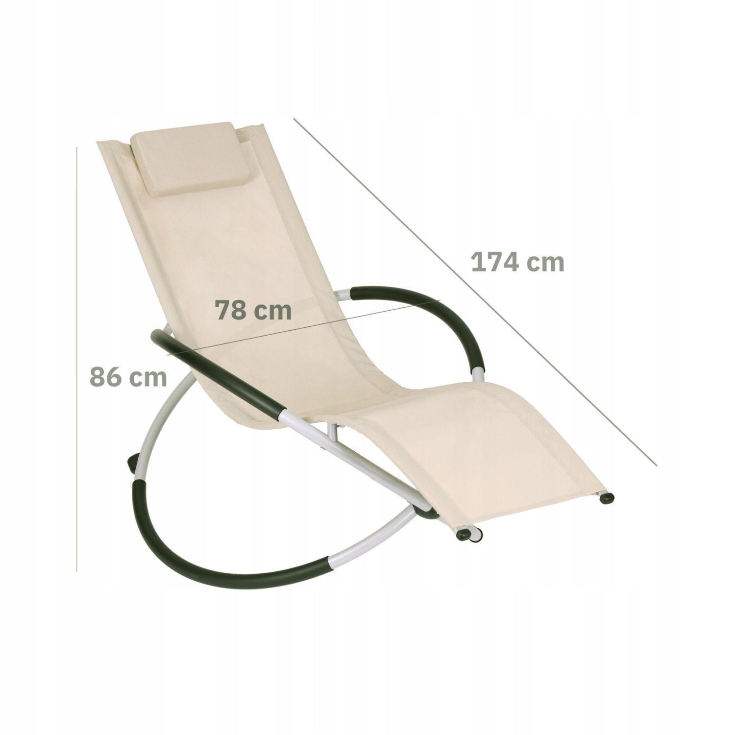 GARDENSELECT Tuinligstoel GANDIA - Grijs met schommelfunctie