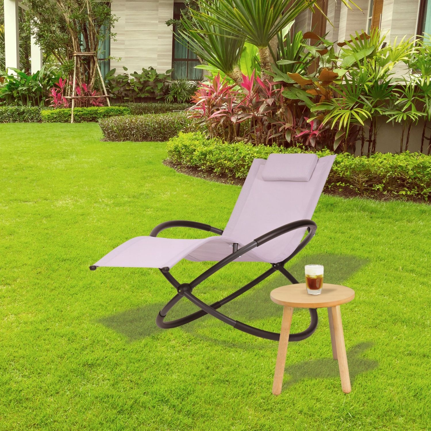 GARDENSELECT Tuinligstoel IBIZA - Ergonomisch Ligbed met Schommelfunctie