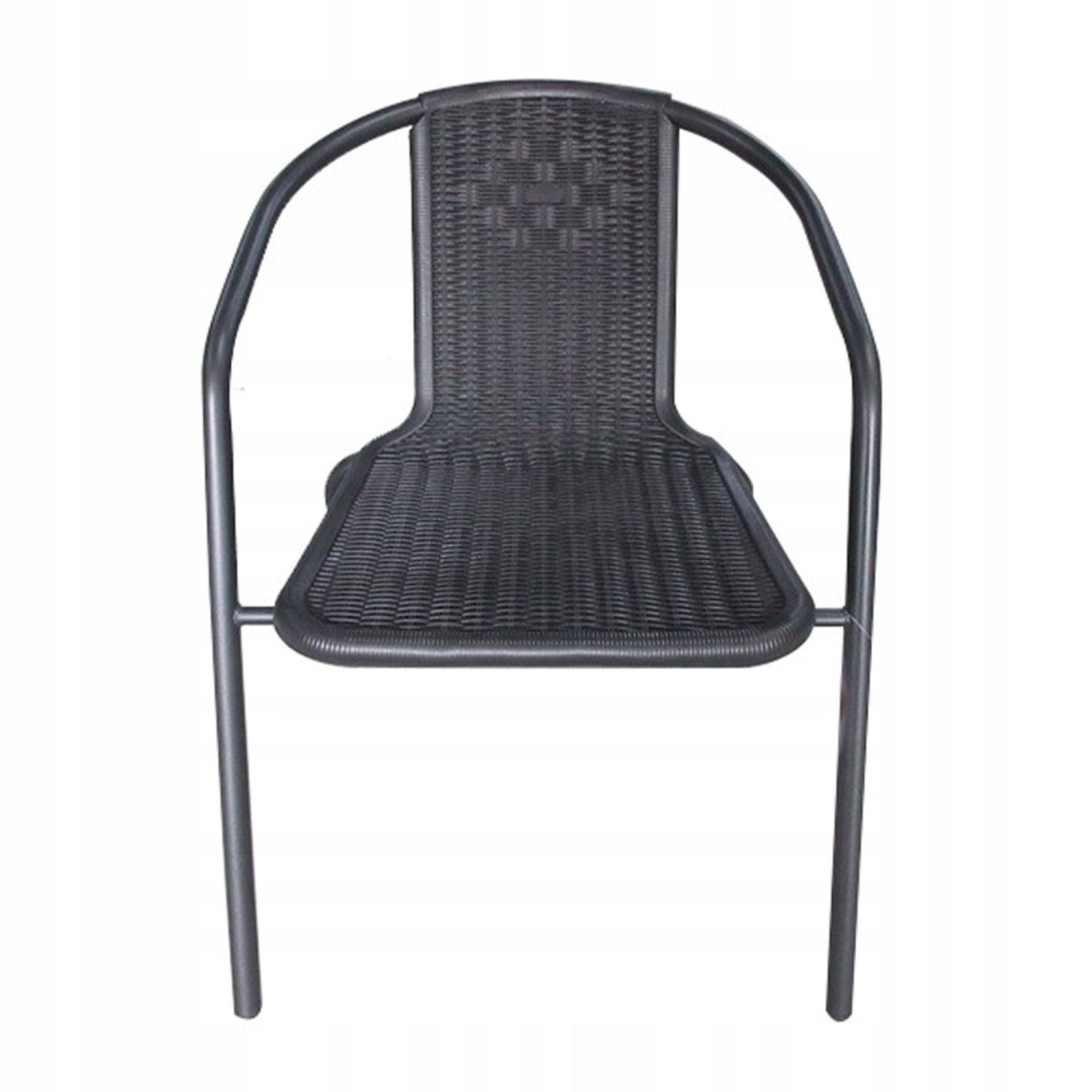 NUFORMA Polyrotan Tuinset Zwart - Tafel en 2 Stoelen voor Balkon