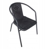 NUFORMA Polyrotan Tuinset Zwart - Tafel en 2 Stoelen voor Balkon