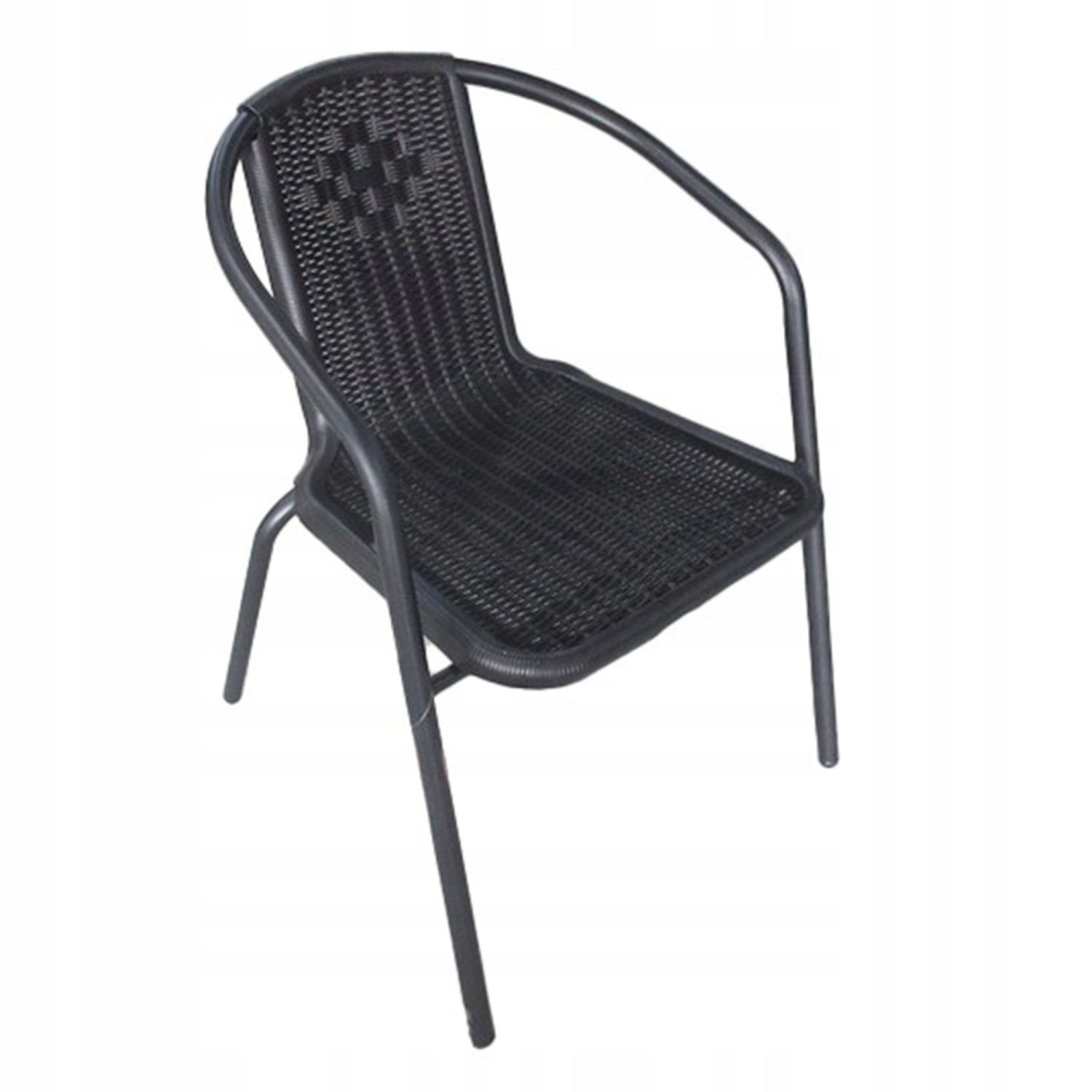 NUFORMA Polyrotan Tuinset Zwart - Tafel en 2 Stoelen voor Balkon