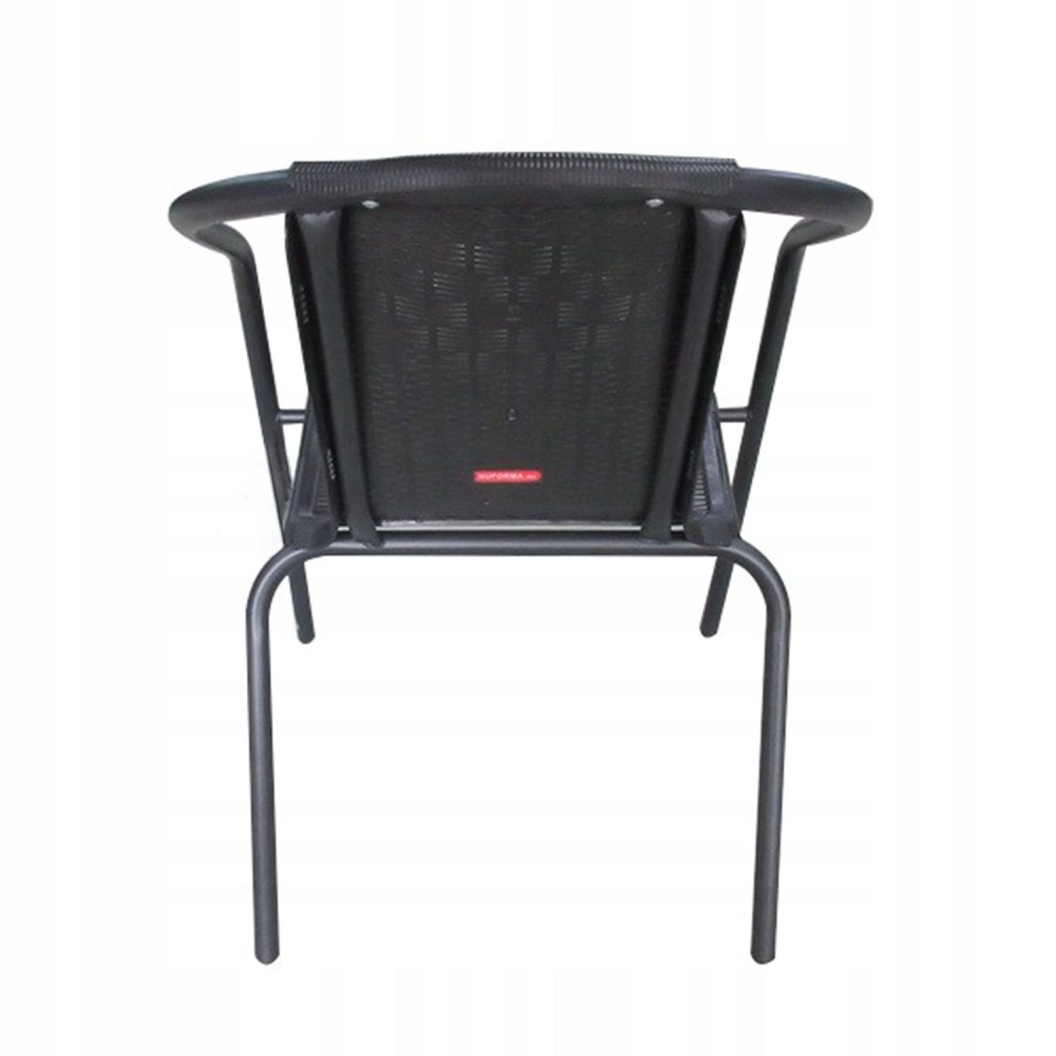 NUFORMA Polyrotan Tuinset Zwart - Tafel en 2 Stoelen voor Balkon