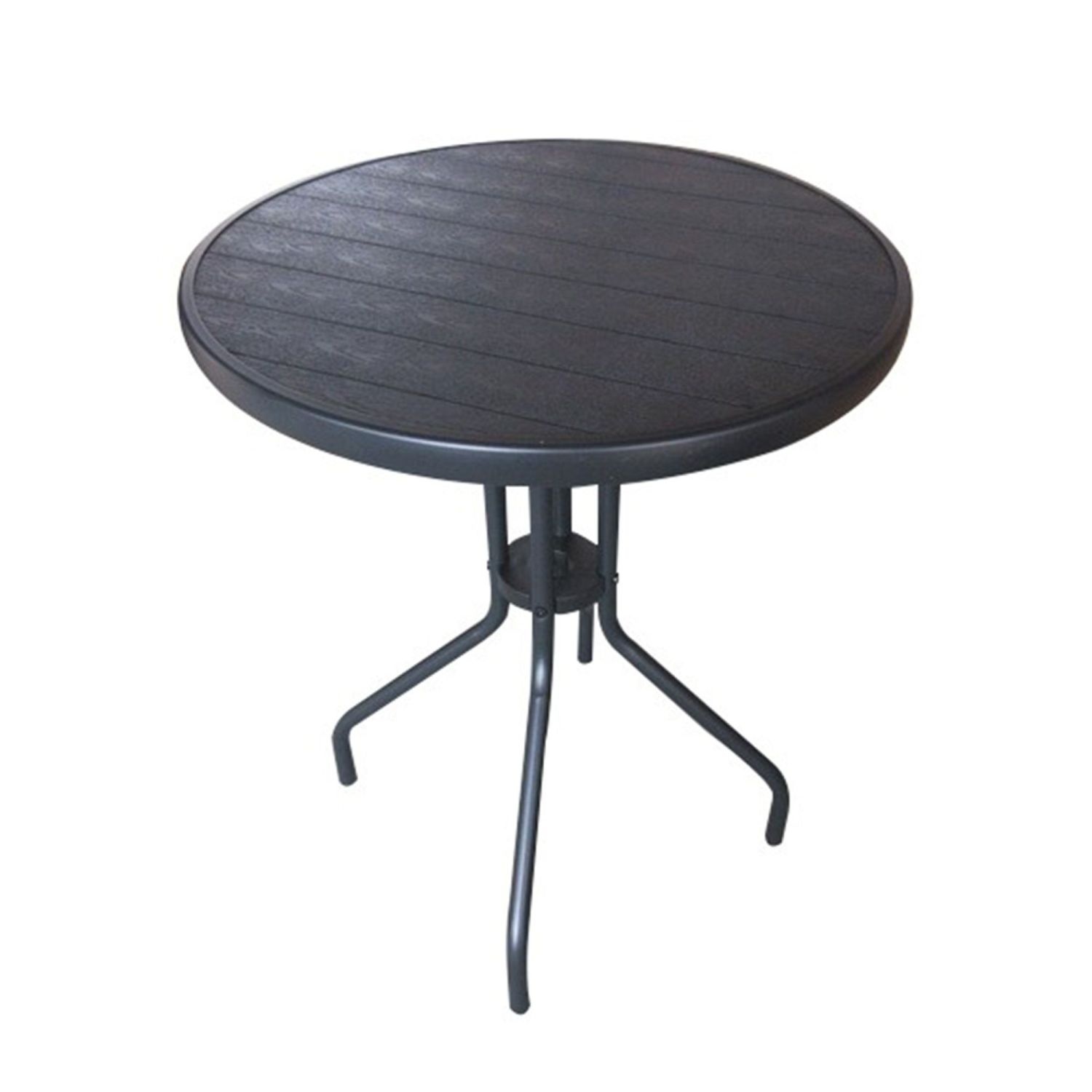 NUFORMA Polyrotan Tuinset Zwart - Tafel en 2 Stoelen voor Balkon