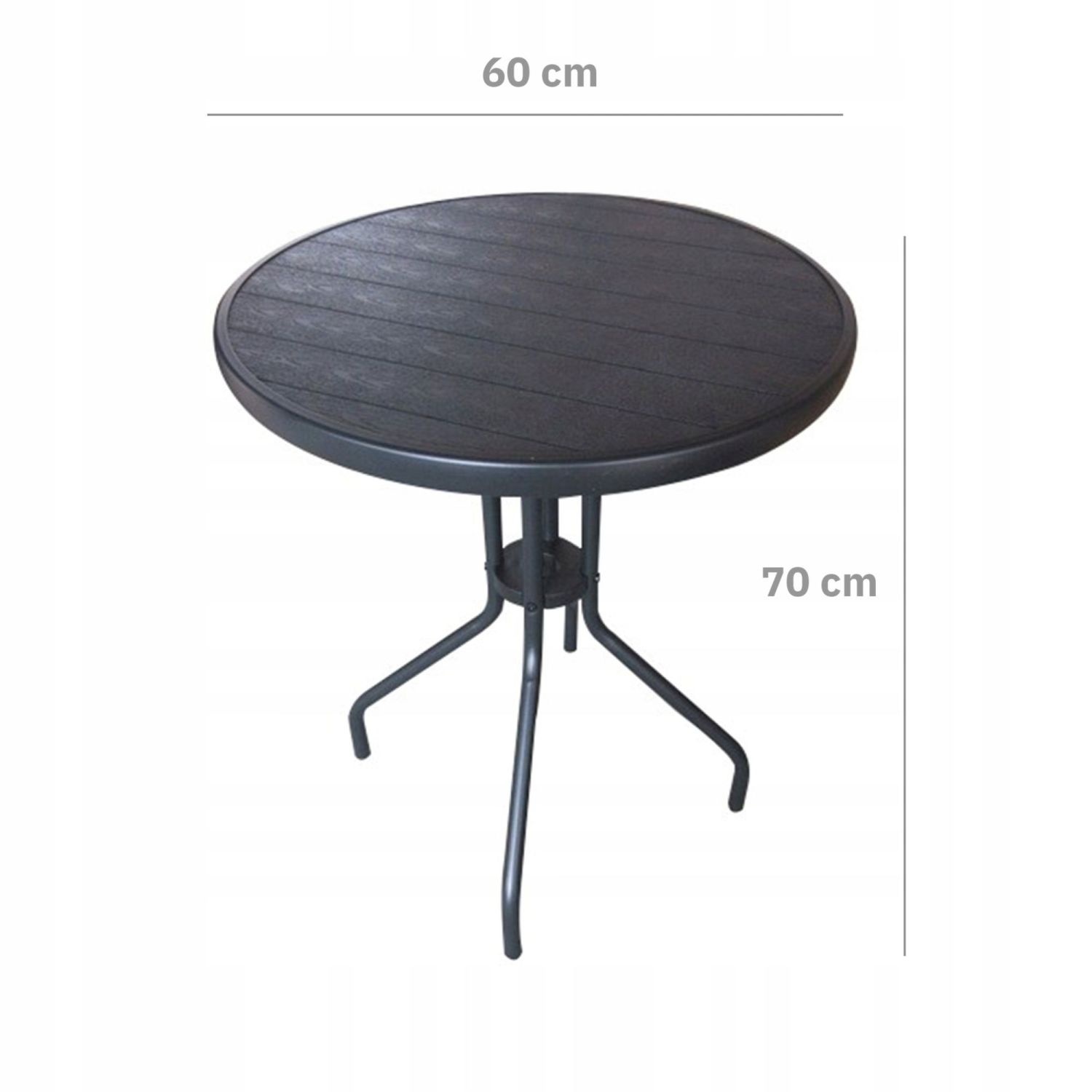 NUFORMA Polyrotan Tuinset Zwart - Tafel en 2 Stoelen voor Balkon