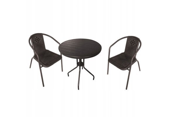 NUFORMA Technorattan Tuinset - Tafel met 2 Stoelen - Weerbestendig