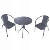 NUFORMA Tuinset Grijs - Compacte Bistroset met Weerbestendig Rattan
