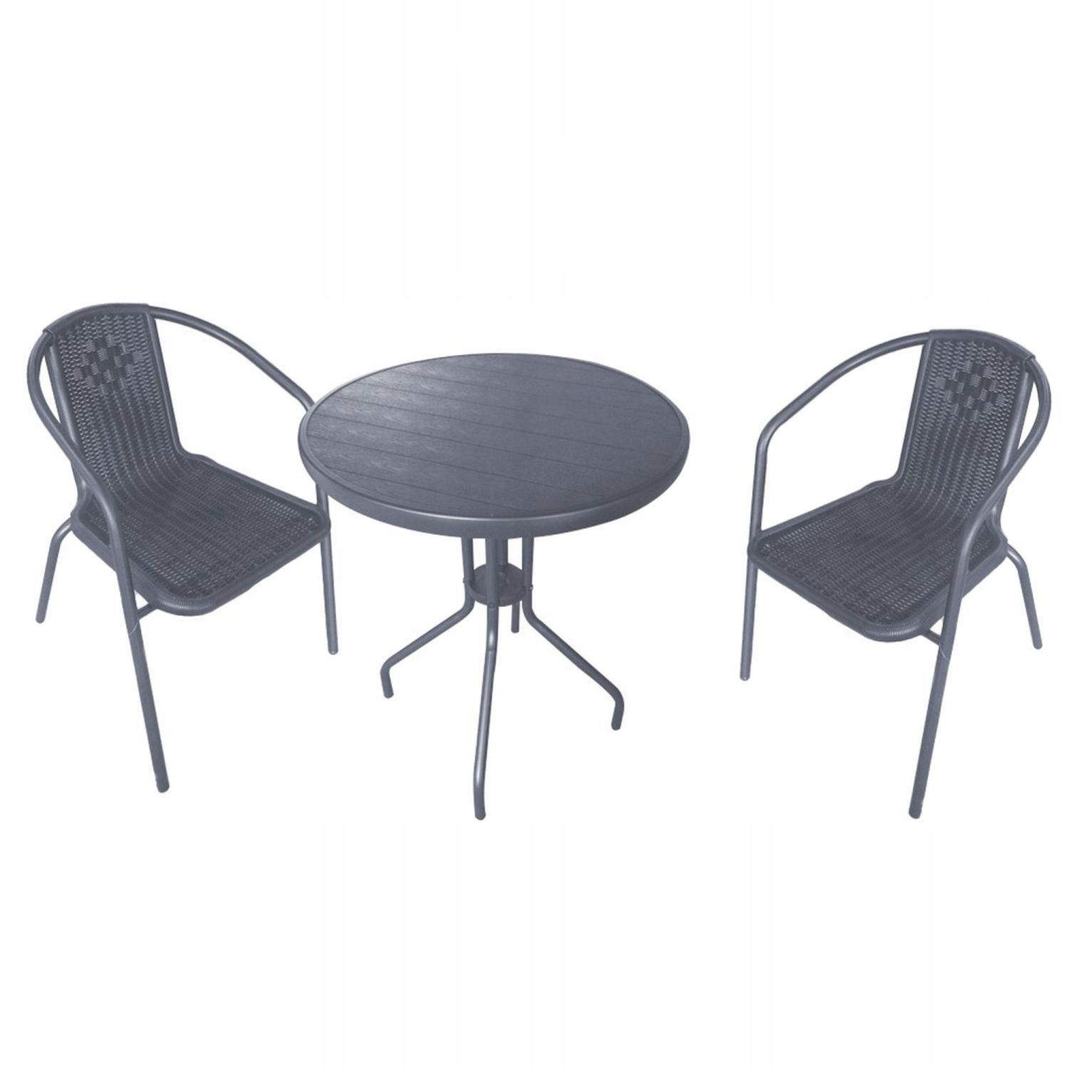 NUFORMA Tuinset Grijs - Compacte Bistroset met Weerbestendig Rattan