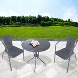 NUFORMA Tuinset Grijs - Compacte Bistroset met Weerbestendig Rattan