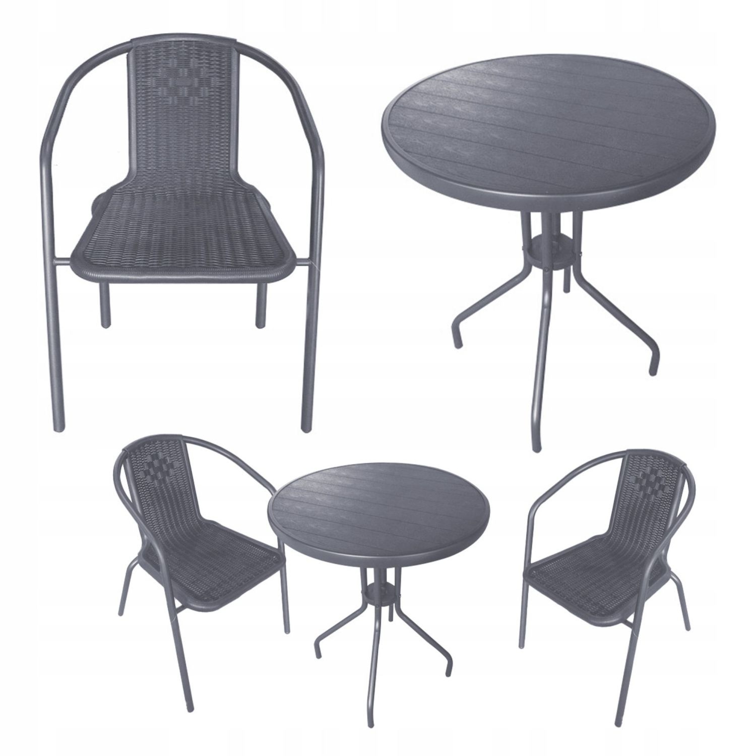 NUFORMA Tuinset Grijs - Compacte Bistroset met Weerbestendig Rattan