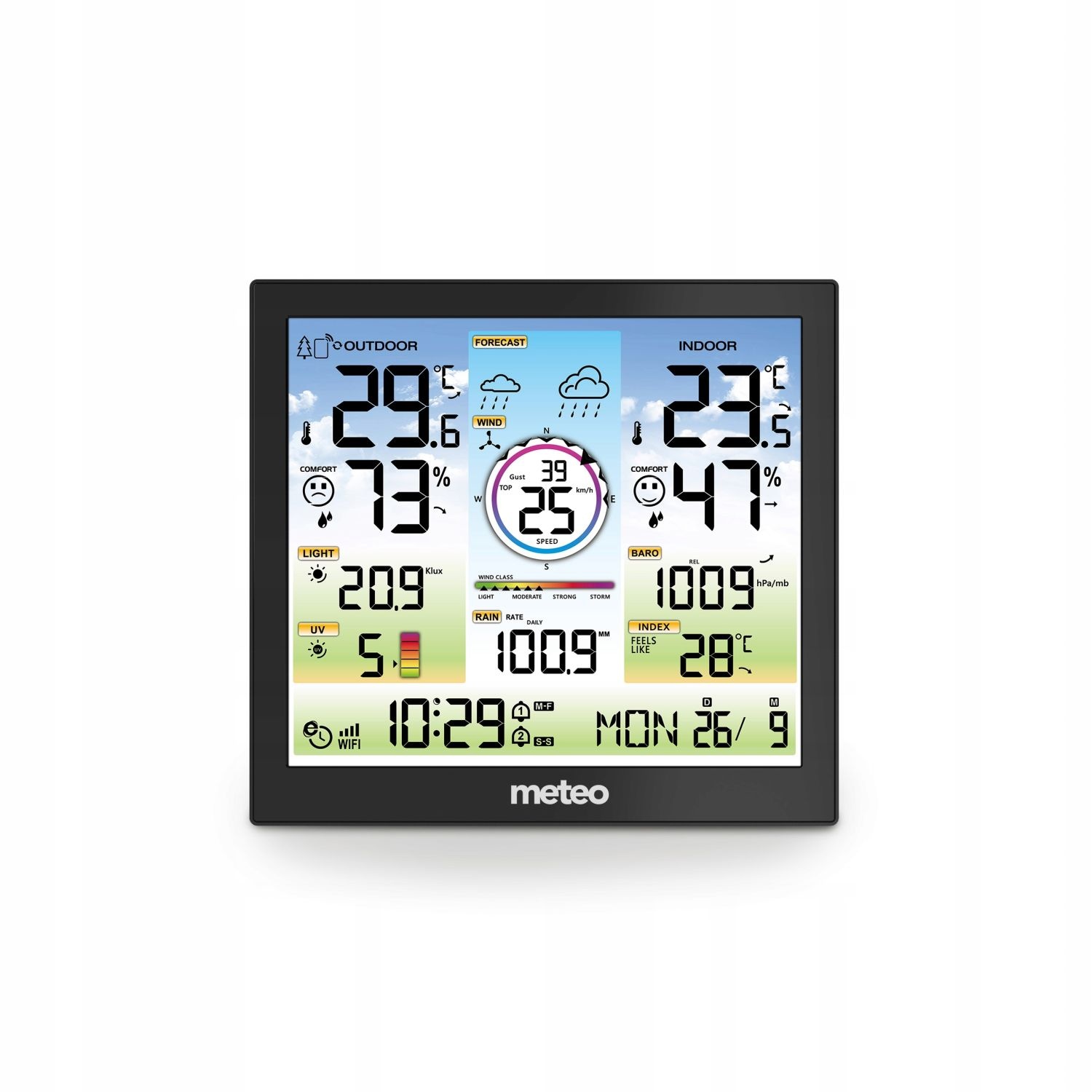 METEO Weerstation SP601 - 6-in-1 met Wi-Fi en Groot Kleurenscherm