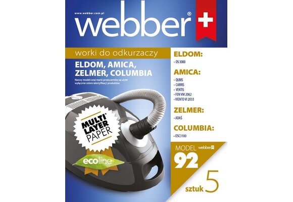 Webber Papieren Stofzuigerzakken Eldom OS3000 & Zelmer Adaś - 5 Stuks