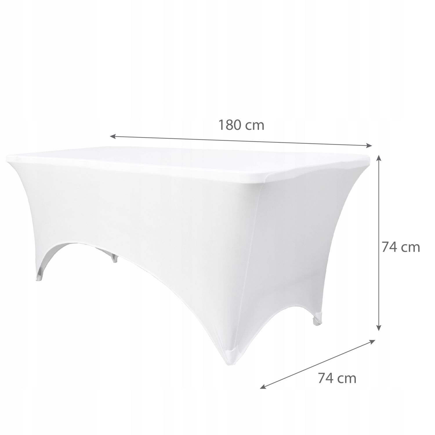 AGD SELECT Witte Stretch Tafelhoes 180cm - Kreukvrij en Stijlvol