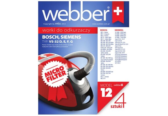 Webber Stofzuigerzakken Siemens VS32 - Behoudt Maximale Zuigkracht