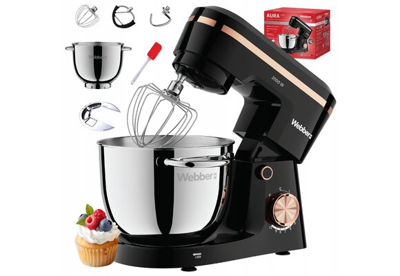 Webber Planetaire Keukenrobot AURA SM15 - 2000W met 5,2L RVS Mengkom