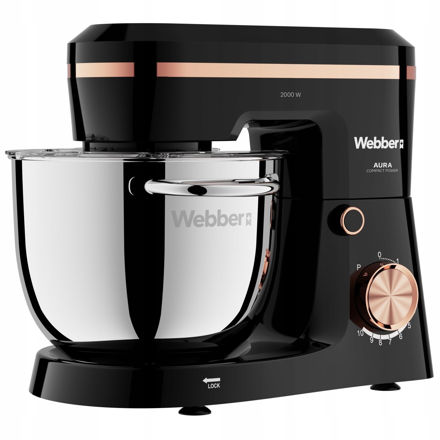 Webber Planetaire Keukenrobot AURA SM15 - 2000W met 5,2L RVS Mengkom