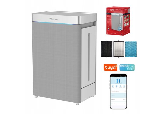 Webber AP9750 Luchtreiniger en Bevochtiger - 5-traps HEPA13 & UV-C