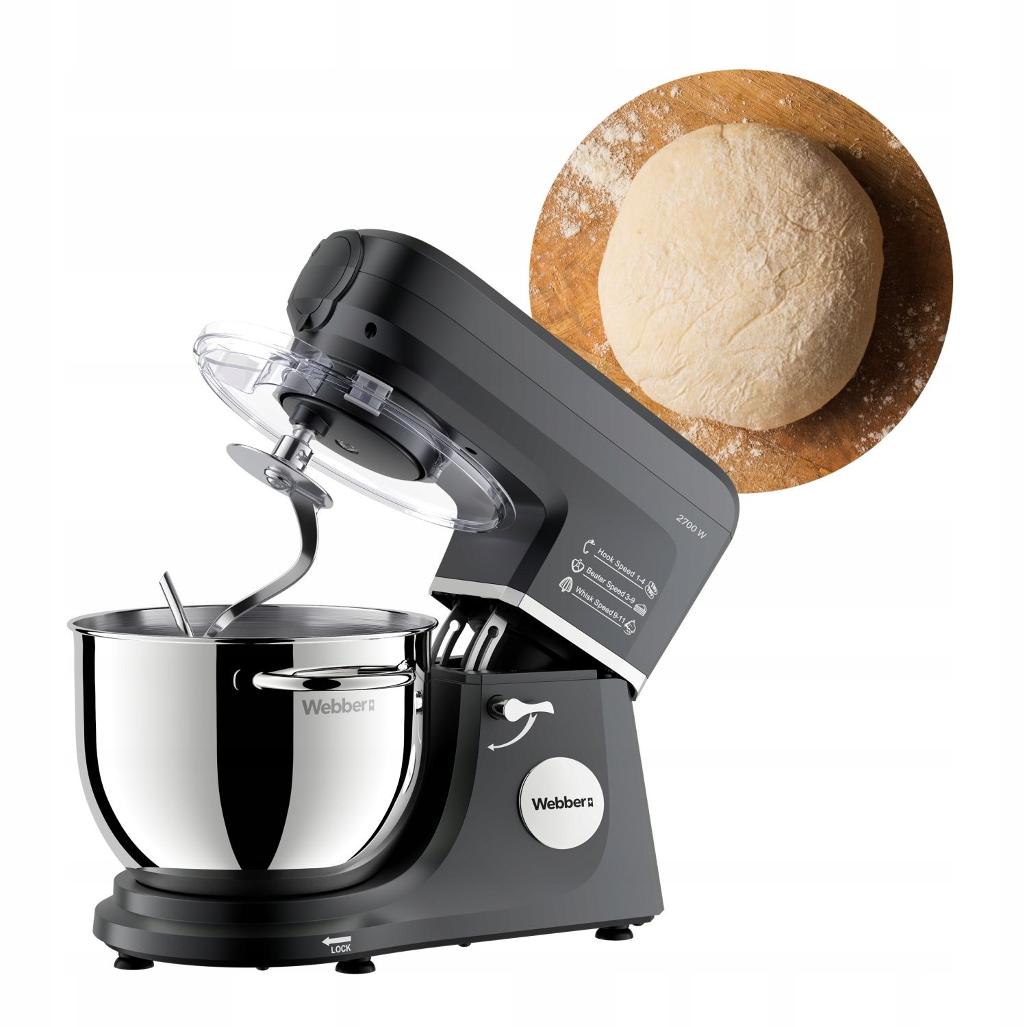 Webber Keukenrobot Modern SM17 - Krachtige 2700W met verwarmingsfunctie