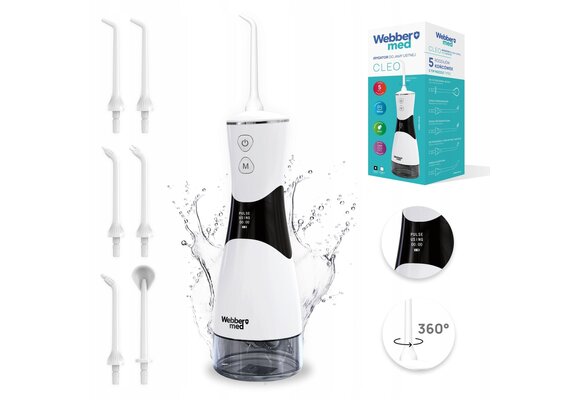 Webber CLEO Monddouche - Draadloos met 350ml Reservoir en 6 Opzetstukken