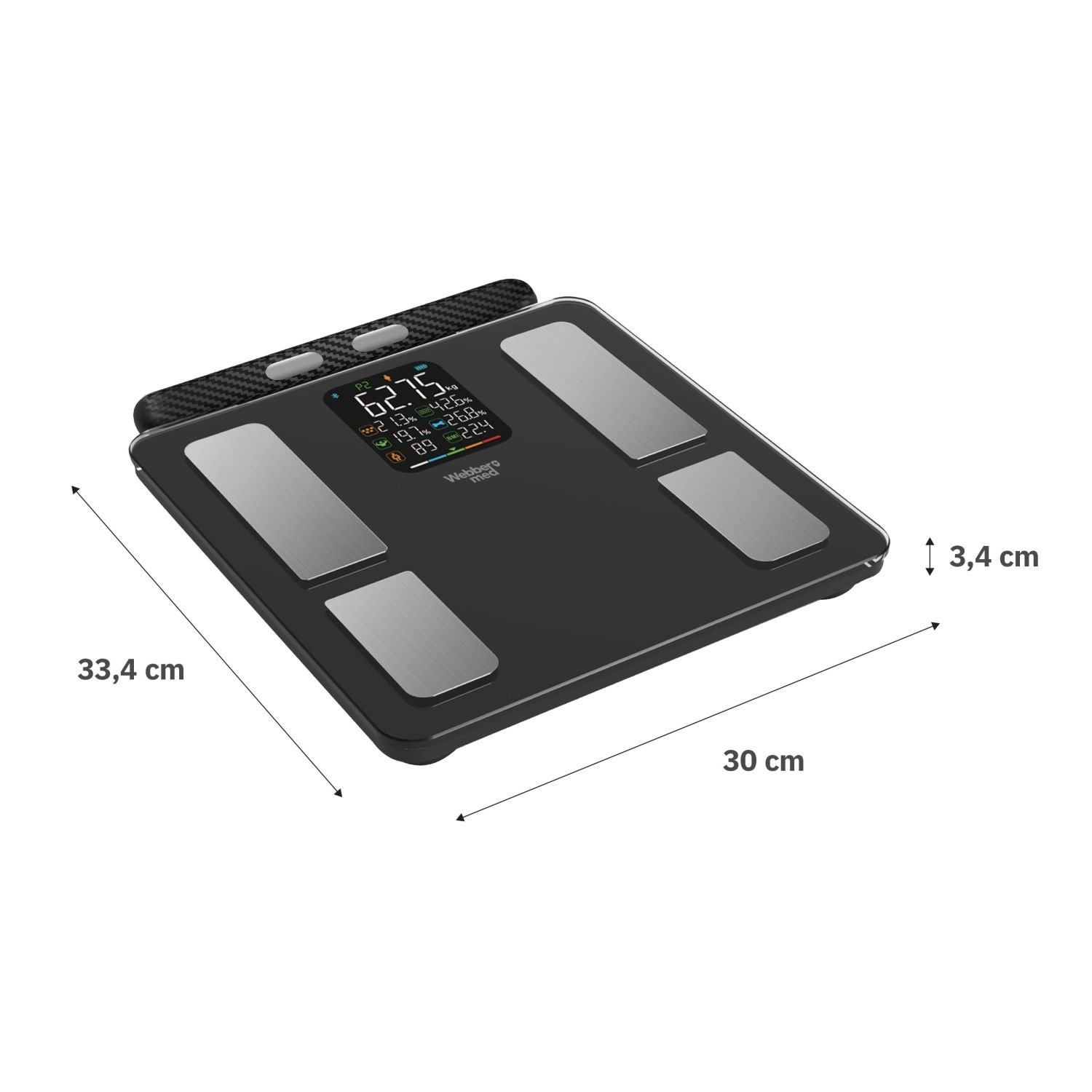Webber Med Analyse Badkamerweegschaal IF2825A - 15 Lichaamsparameters