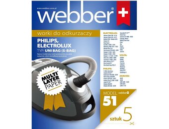 Webber UNI BAG Stofzuigerzakken - 51 stuks meerlaags papier
