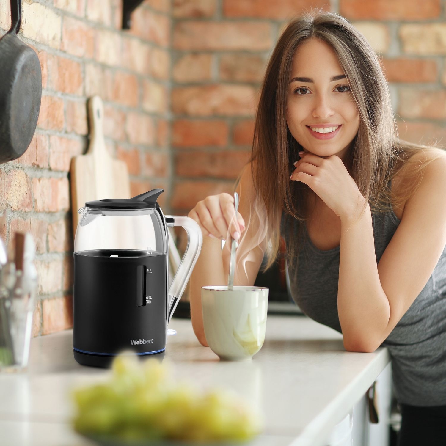 WEBBER Elektrische Waterkoker WK30 - 2200W Snel Koken & Veiligheid