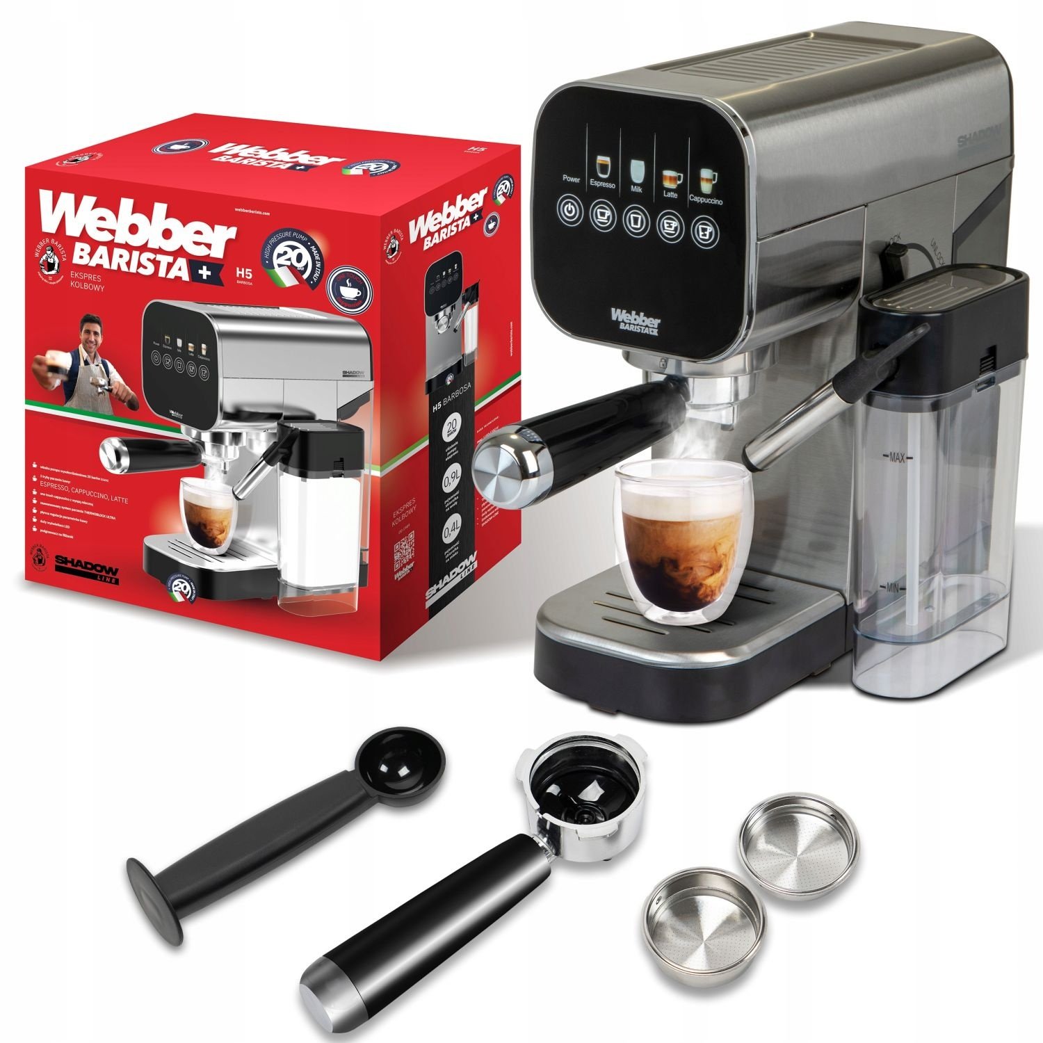Webber Espressomachine Barista H5 BARBOSA - 20 Bar Druk
