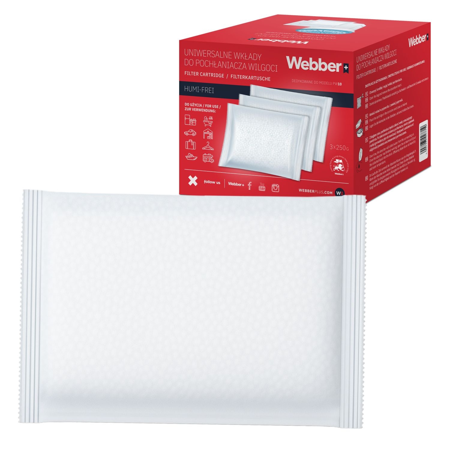 Webber PW10 Navulpatronen Ontvochtiger - Universeel en effectief