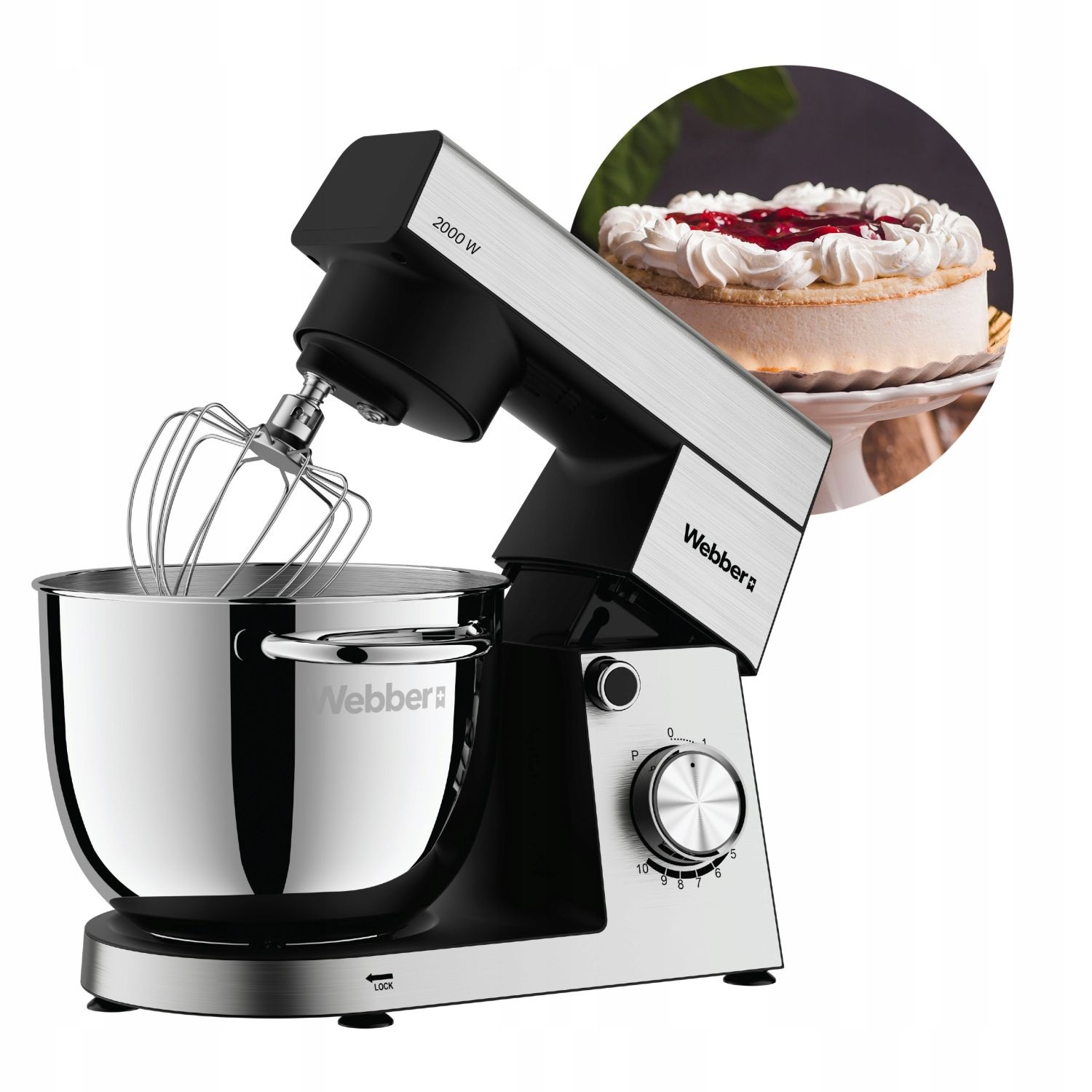 Webber Keukenmachine SM15 - Krachtige 2000W Planetaire Mixer