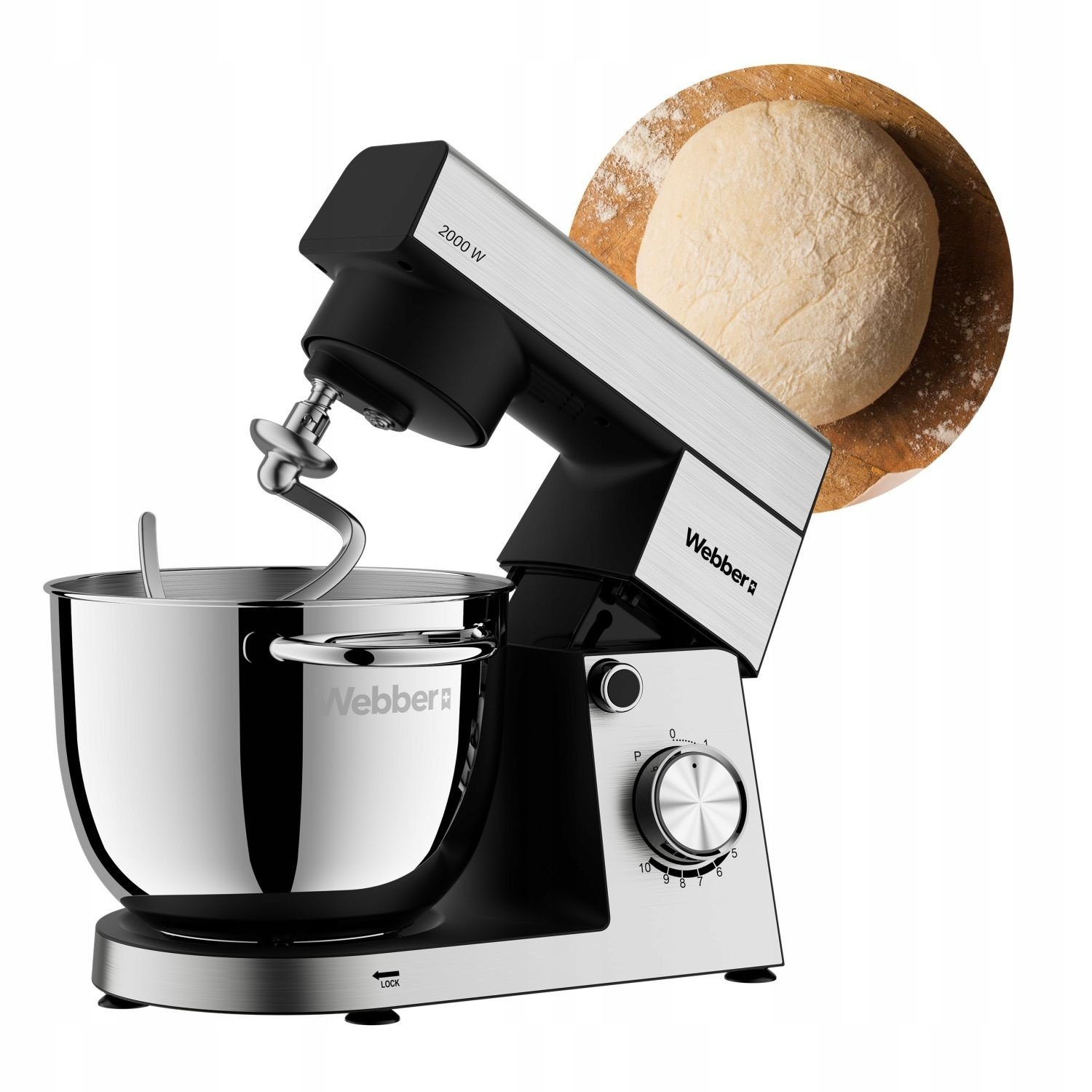 Webber Keukenmachine SM15 - Krachtige 2000W Planetaire Mixer