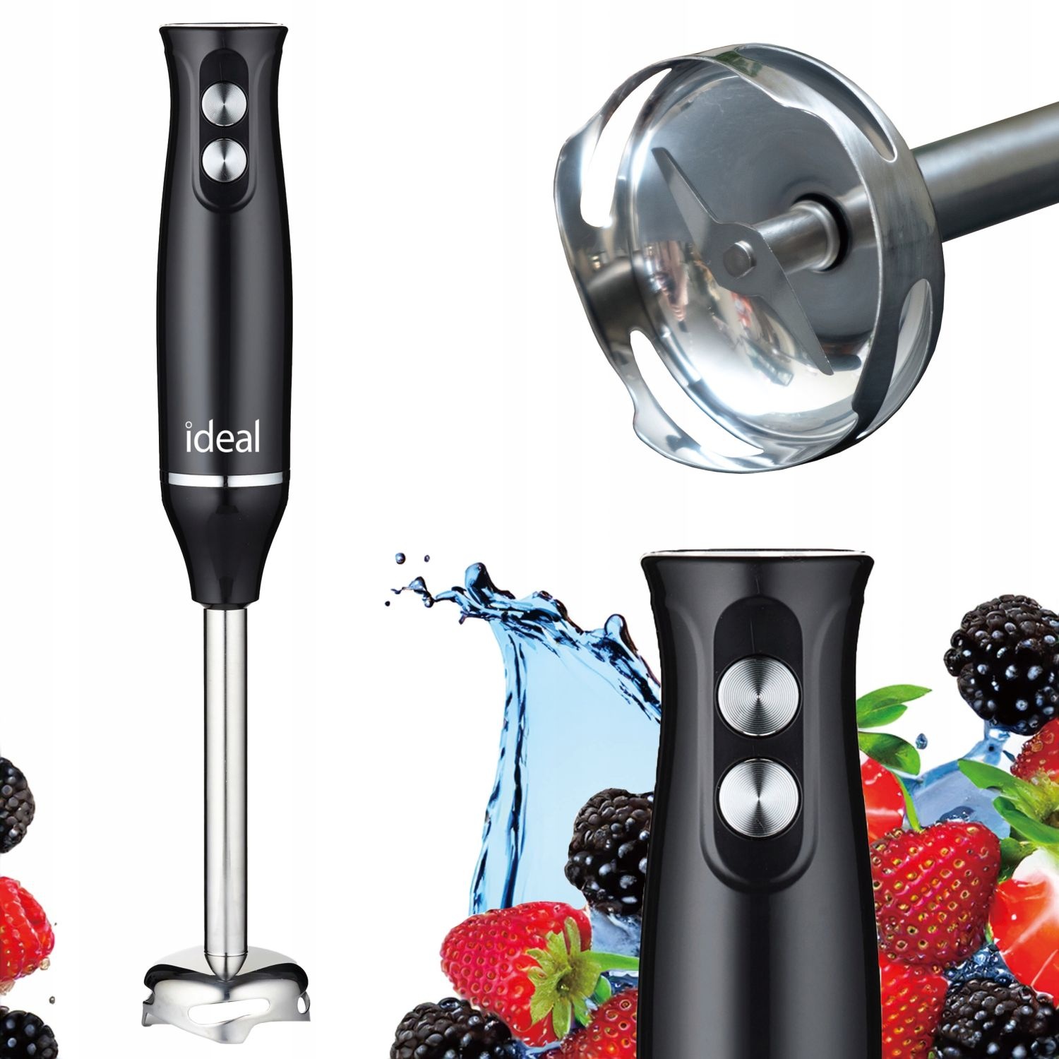 IDEAL IK1001 Staafmixer - Krachtige 800W Motor en Anti-spatvoet