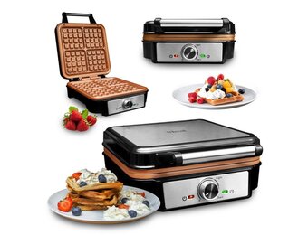 ELDOM IDEAL Wafelijzer IK1602 - 2000W voor 4 grote wafels tegelijk