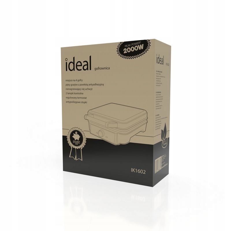 ELDOM IDEAL Wafelijzer IK1602 - 2000W voor 4 grote wafels tegelijk