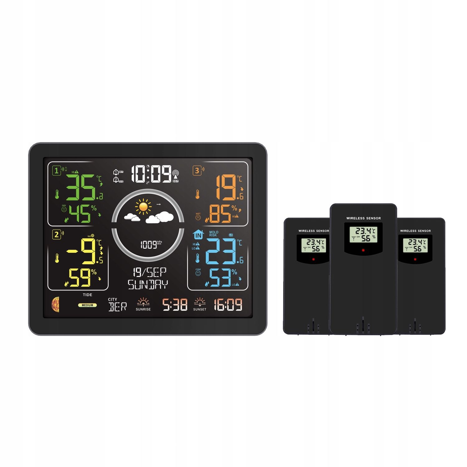 METEO Weerstation SP301 - Met 3 Buitensensoren en Barometer
