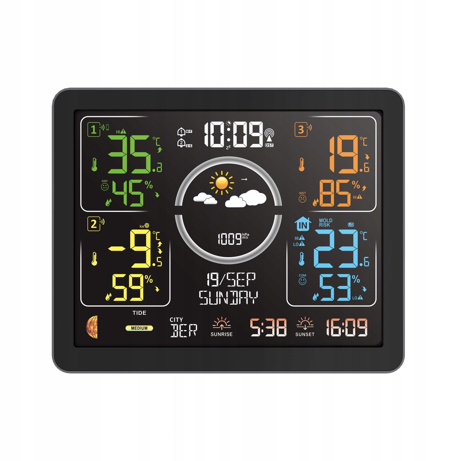 METEO Weerstation SP301 - Met 3 Buitensensoren en Barometer