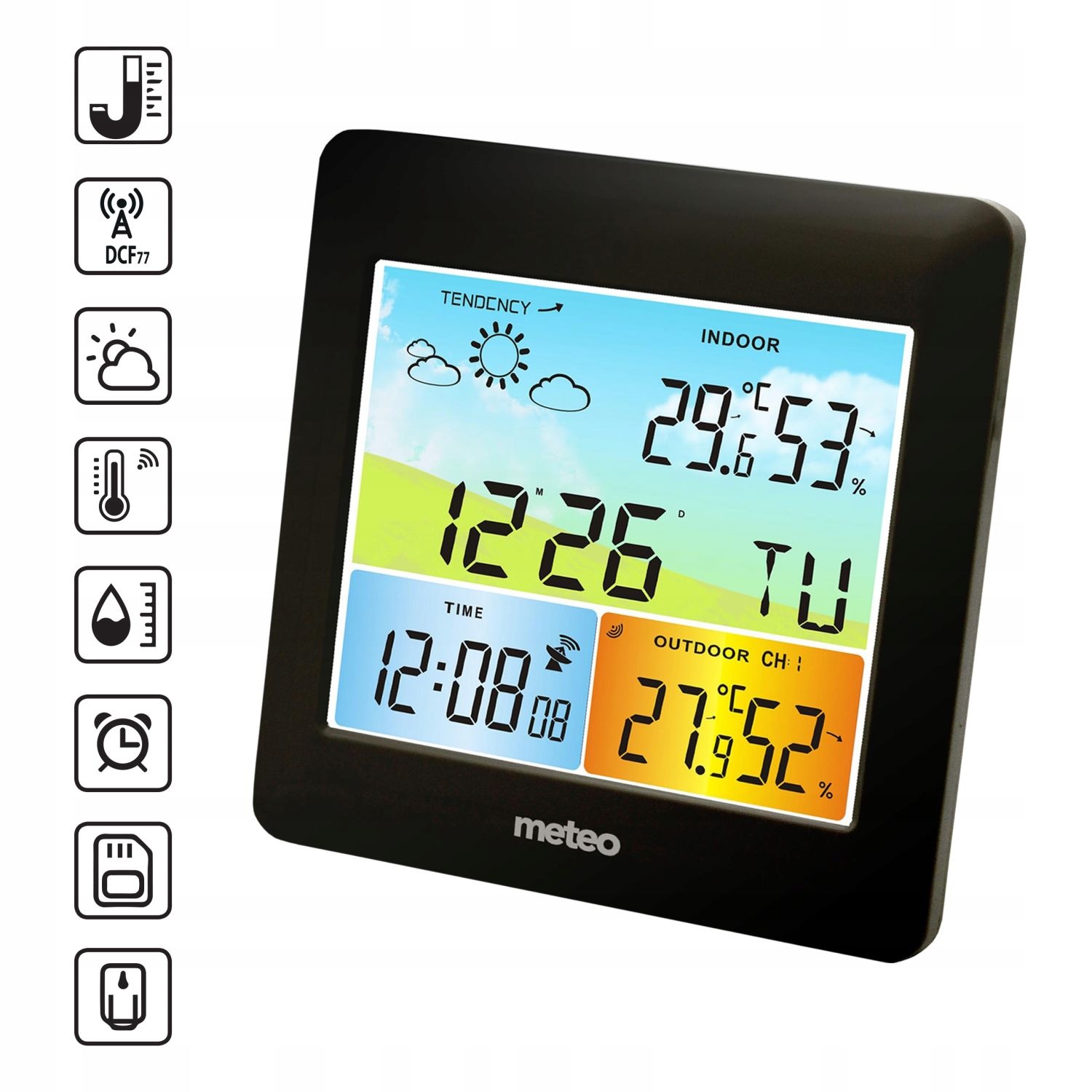 METEO Weerstation SP202 - Met barometer en draadloze buitensensor