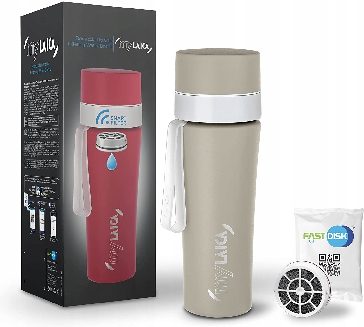 LAICA MyLAICA RVS Filterfles - Direct gefilterd water voor onderweg