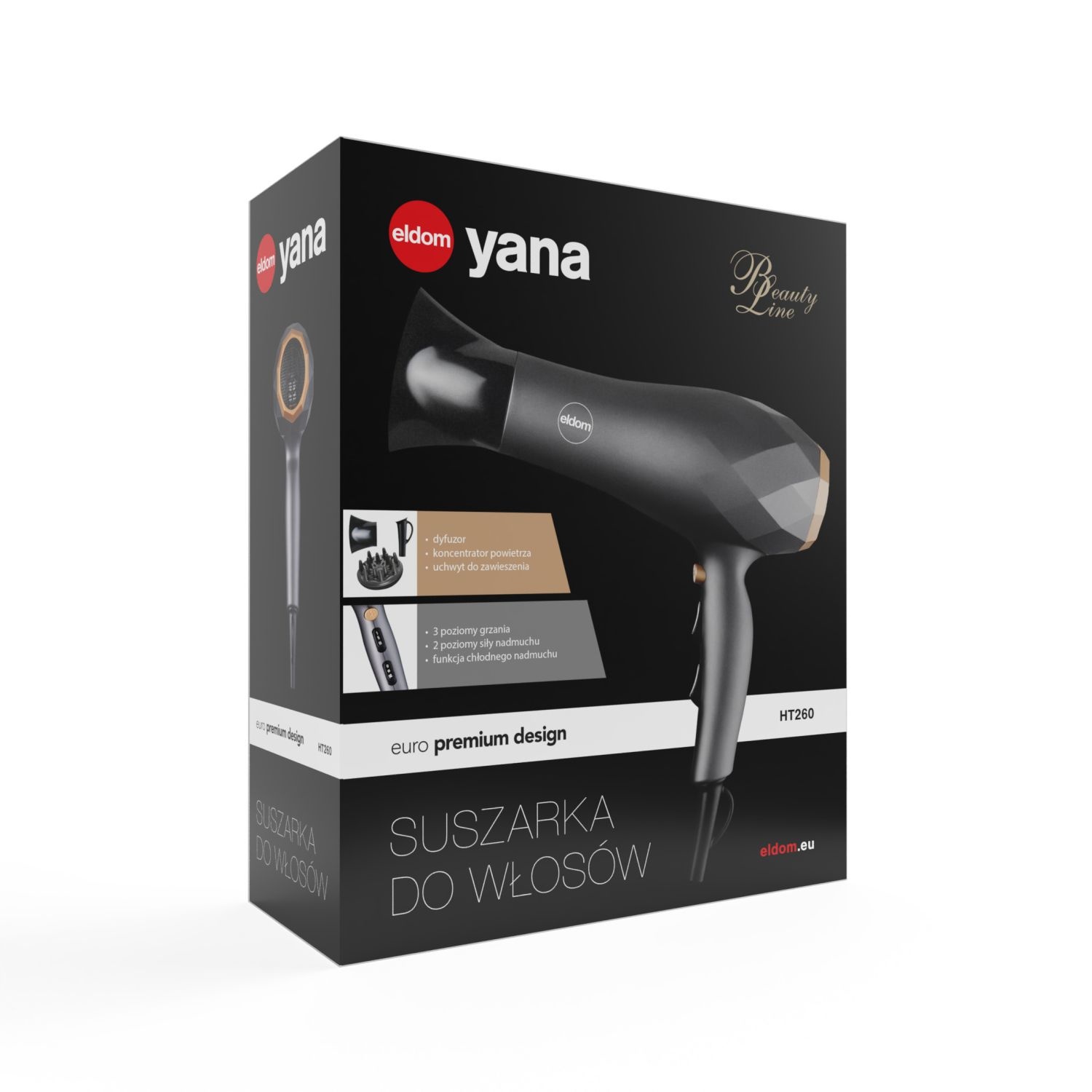 ELDOM Haardroger HT260 - Ionenfunctie voor een pluisvrije salon-look