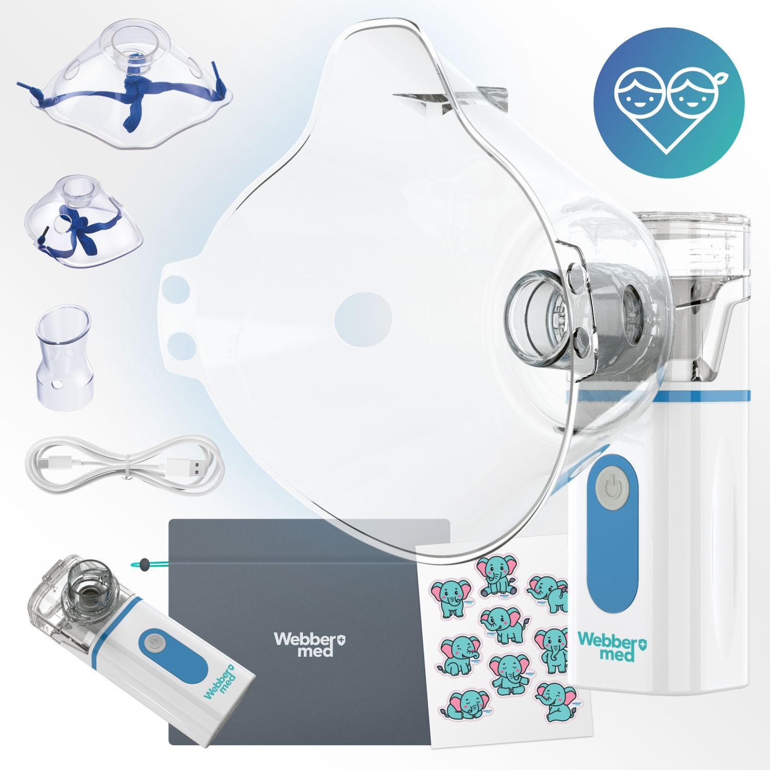 Webber Med NEBBI MESH-S600B Membraanvernevelaar - Stil en draagbaar