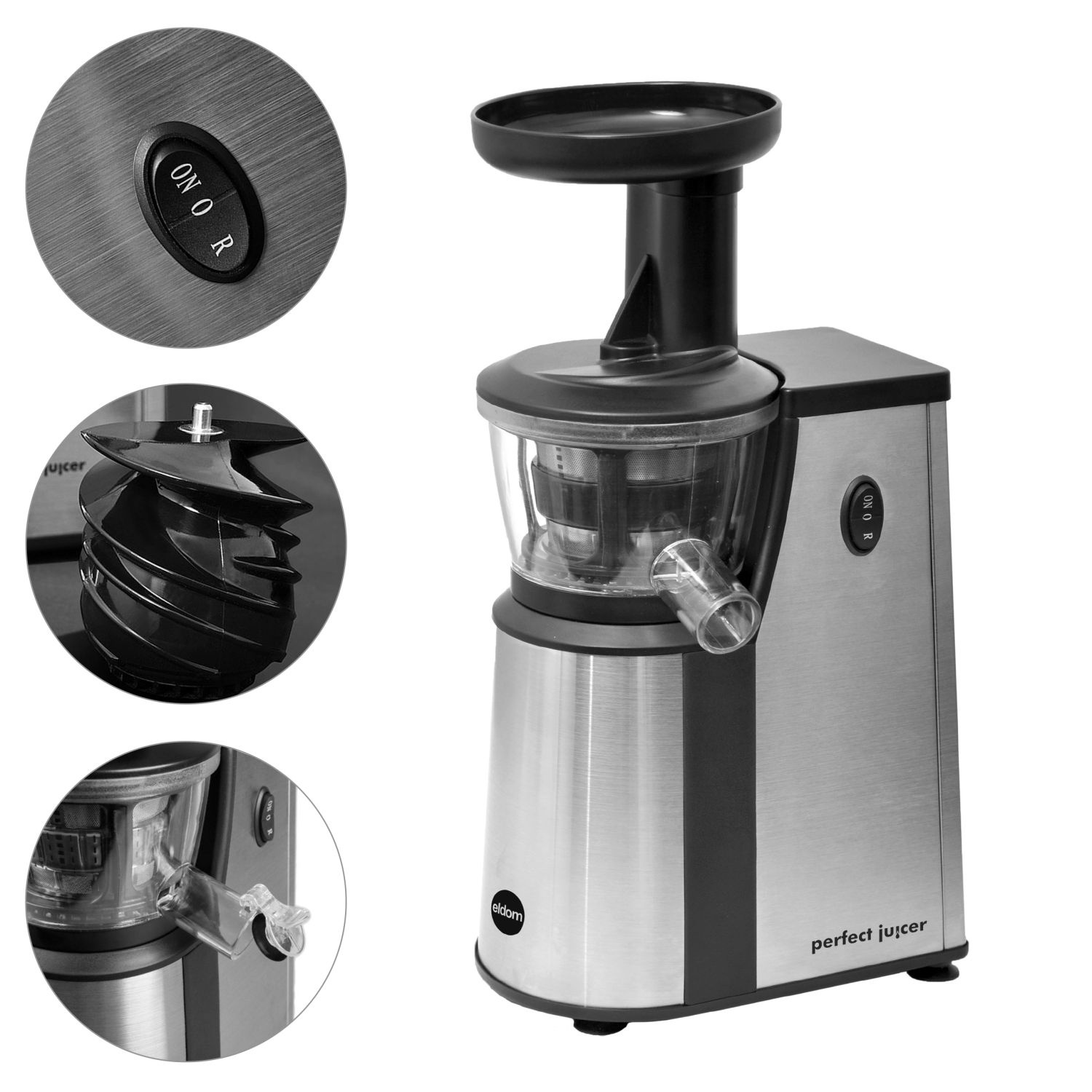 ELDOM Slowjuicer PJ400 - Krachtige AC motor voor koudgeperst sap